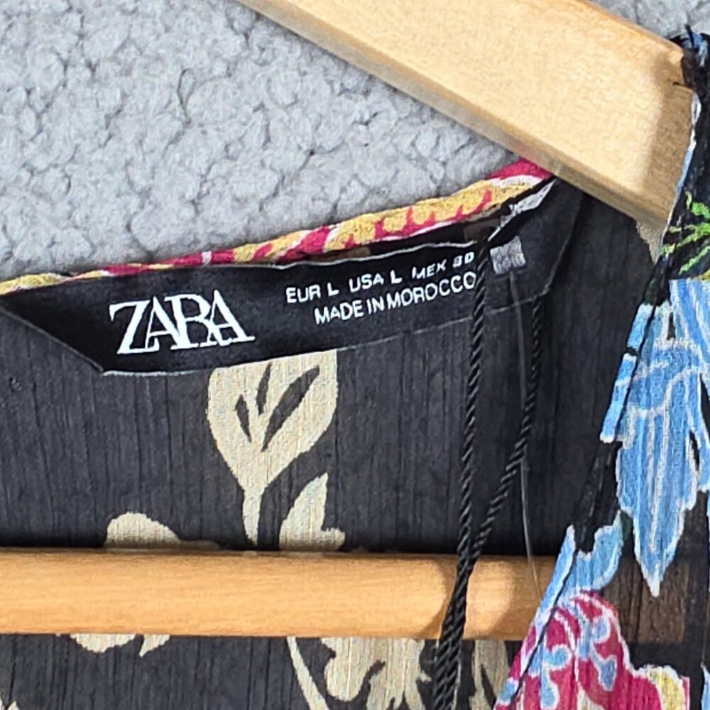 Zara Romper Large Multicolor Patchwork Print Flow… - image 10